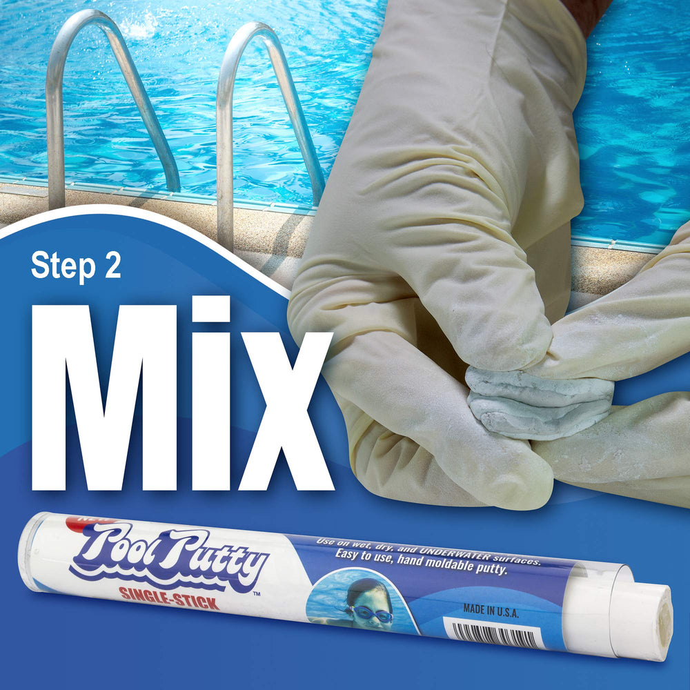 Application of Epoxybond Pool Putty to a pool crack