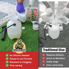Application of GoRezn Mulch Glue on gravel