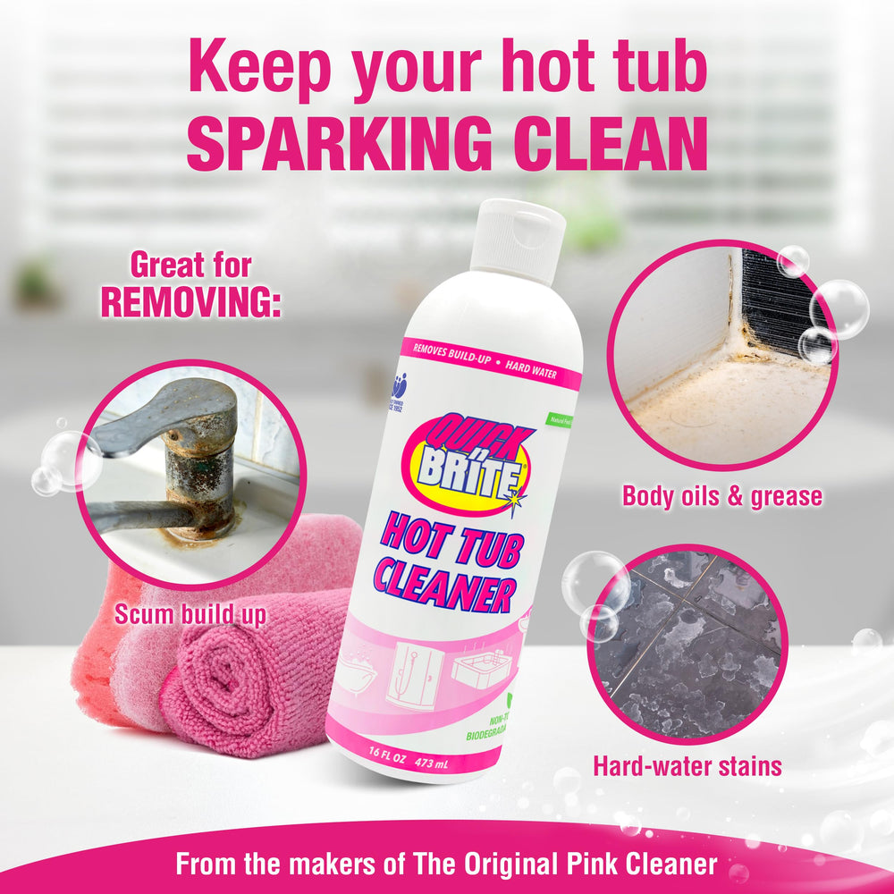 Application of Quick 'n Brite cleaner on hot tub surface