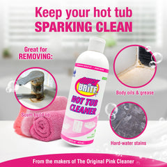 Application of Quick 'n Brite cleaner on hot tub surface