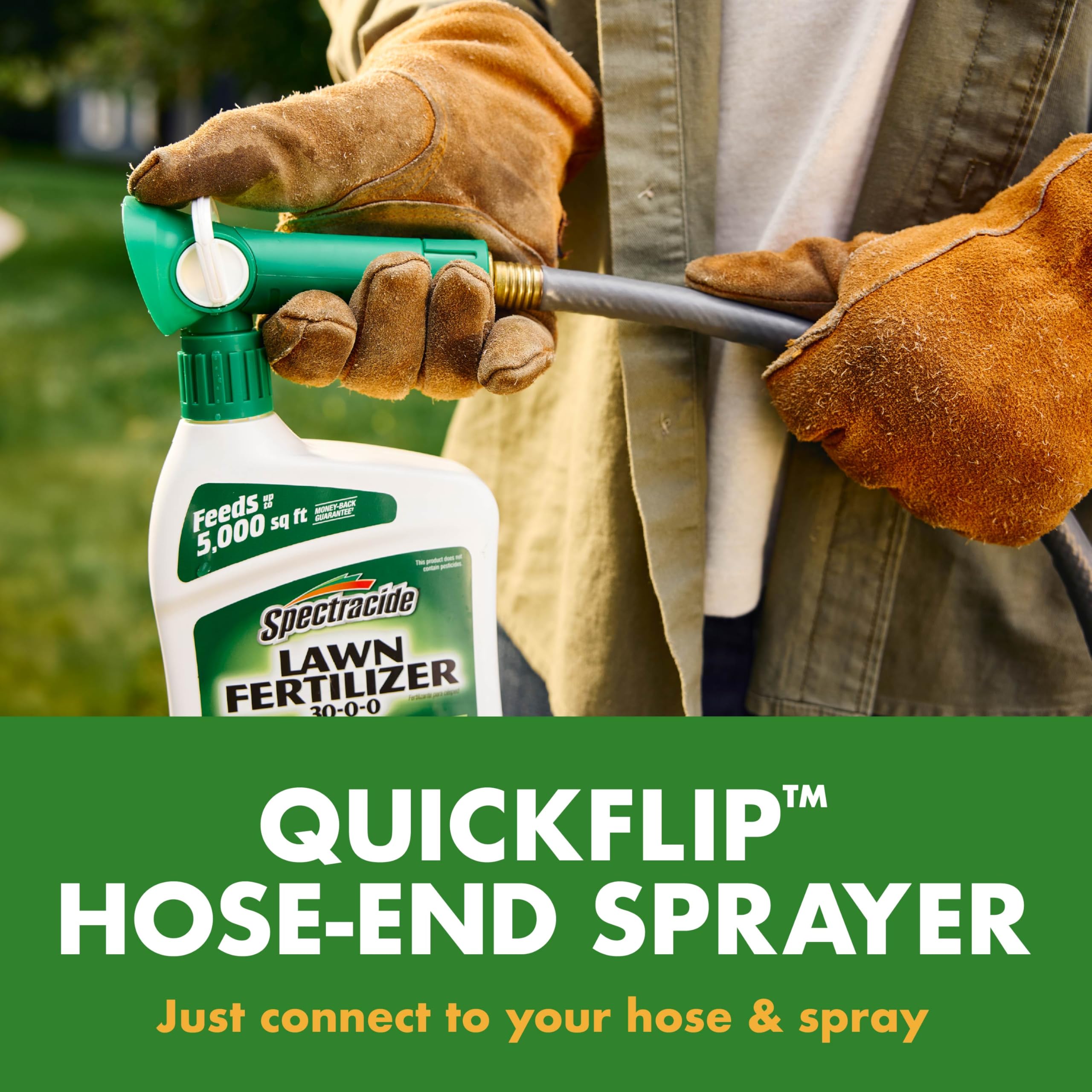 Application of Spectracide Lawn Fertilizer in lawn