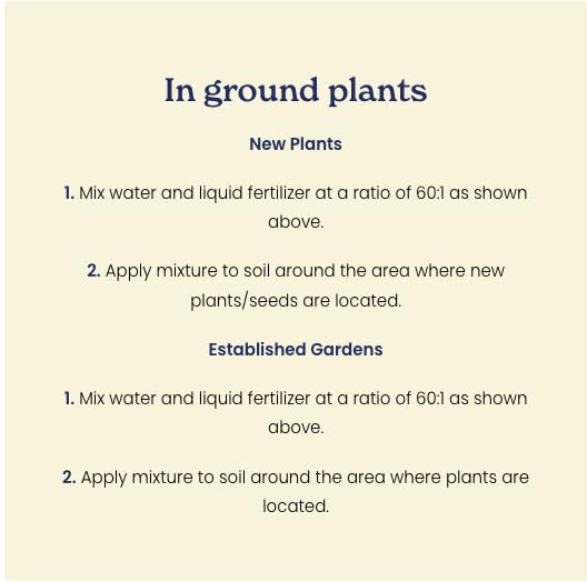 Application of True Organic All Purpose Liquid Plant Food in garden