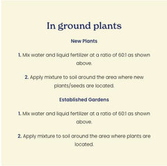Application of True Organic All Purpose Liquid Plant Food in garden