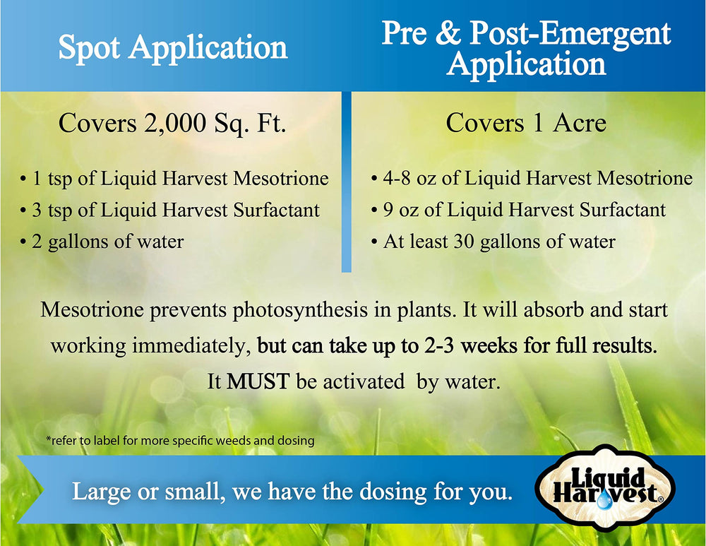 Application process of Liquid Harvest Mesotrione on lawn