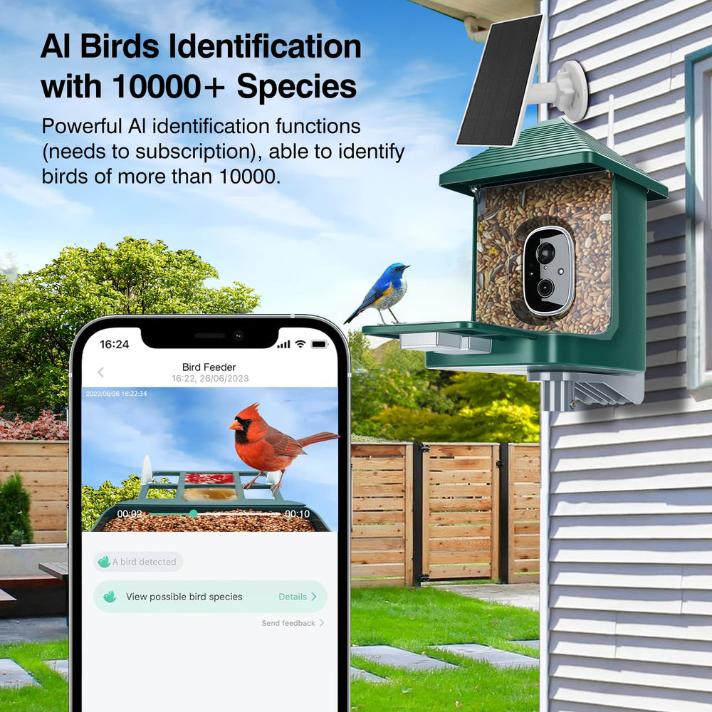 Aprilmin bird feeder packaging displaying features