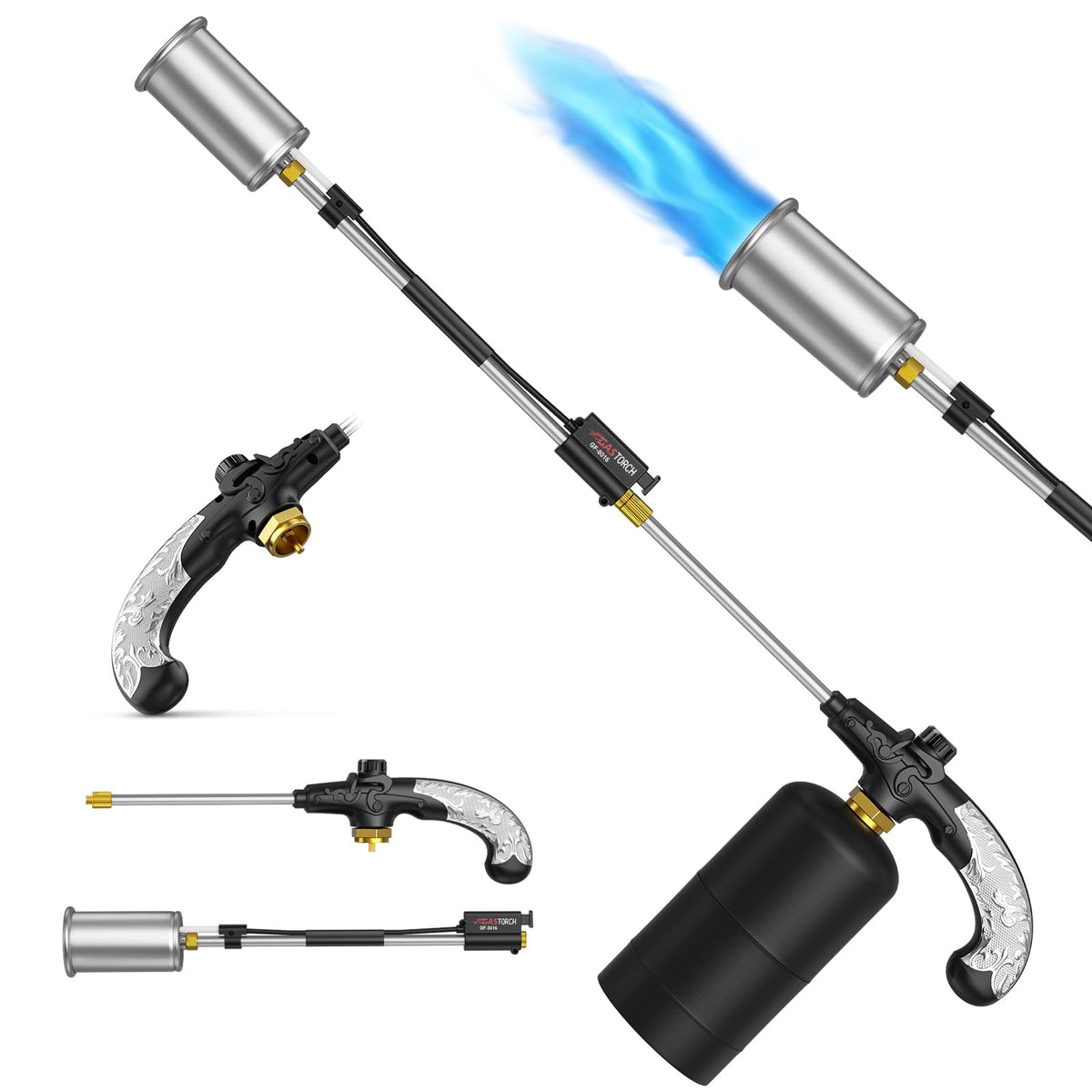 ApyraX Propane Torch Weed Burner front view with 30-inch arm