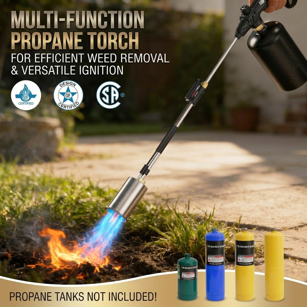 ApyraX Propane Torch Weed Burner setup with propane cylinder