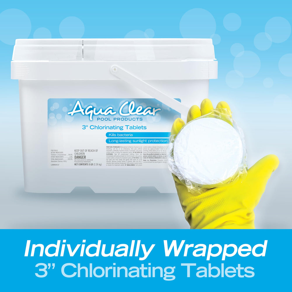 Aqua Clear Chlorinating Tablets in a pool setting