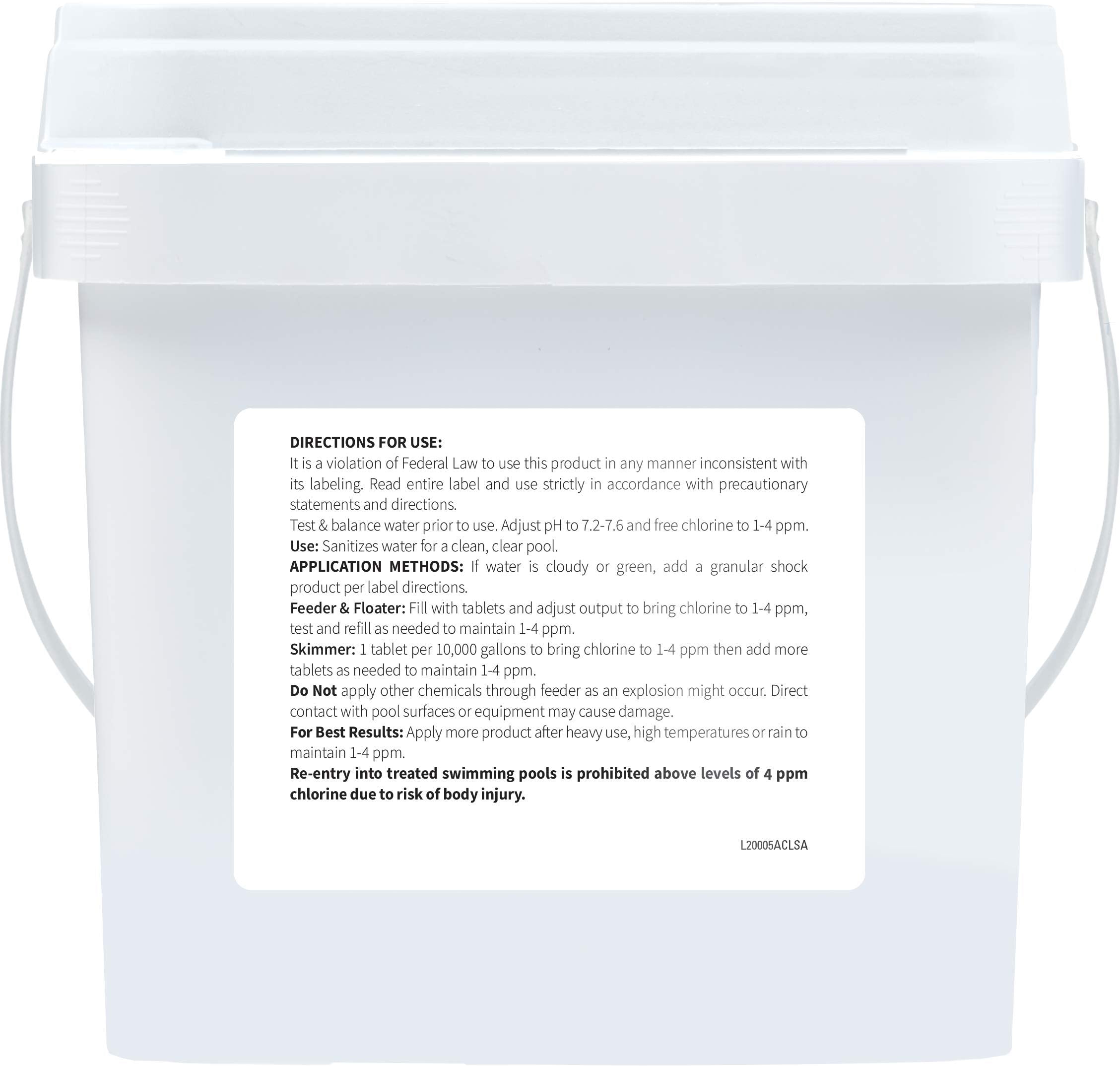 Aqua Clear Chlorinating Tablets on a poolside