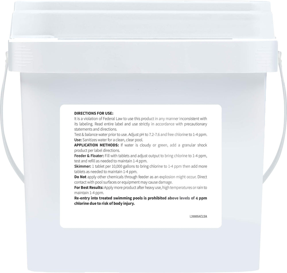 Aqua Clear Chlorinating Tablets on a poolside