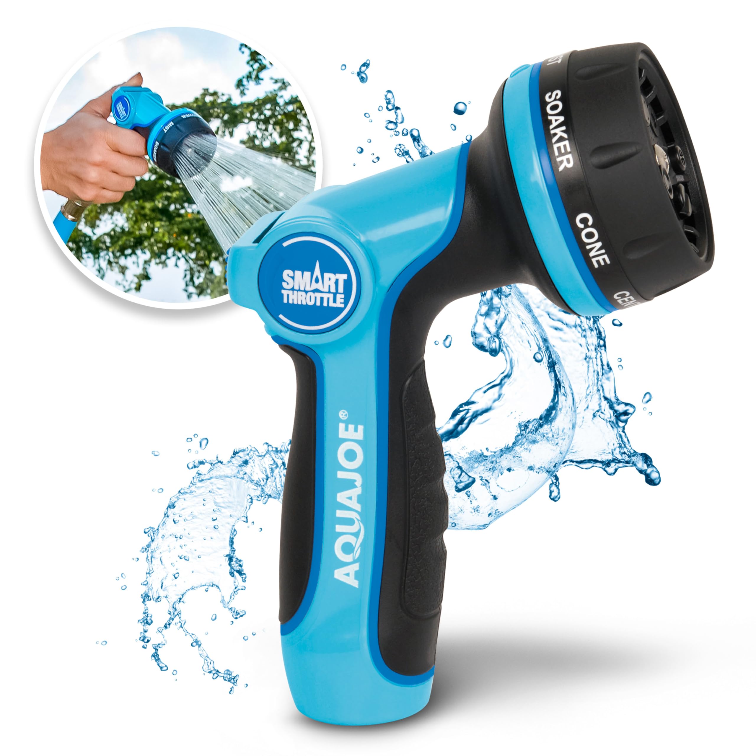 Aqua Joe Heavy-Duty Metal Hose Nozzle with Smart Throttle