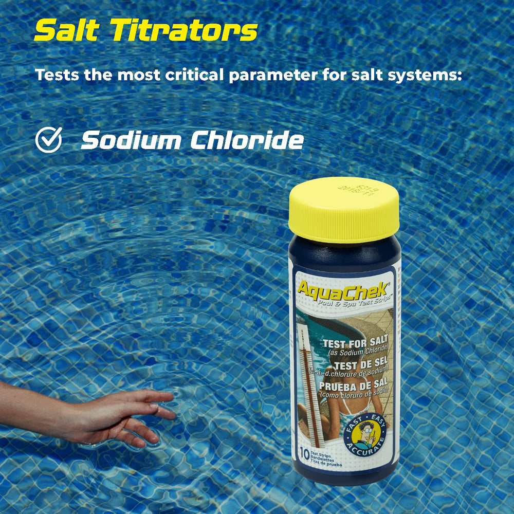 AquaChek Salt Test Strips with water chemistry insert