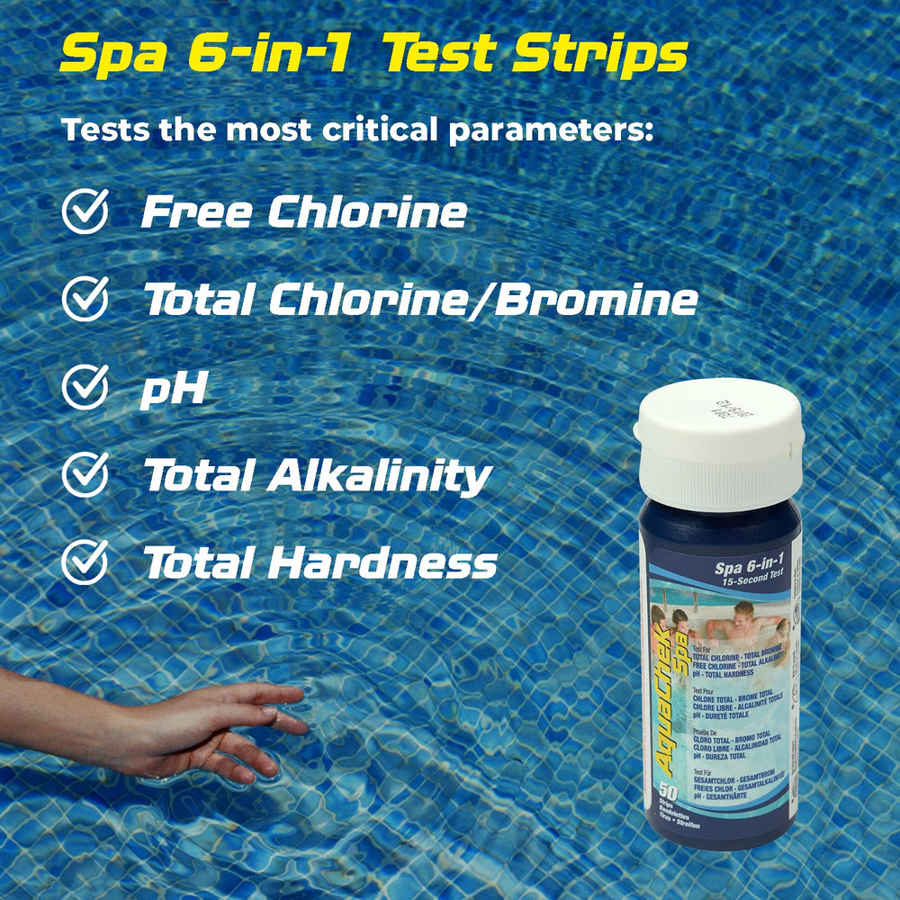 AquaChek SPA Test Strips showing individual test strip