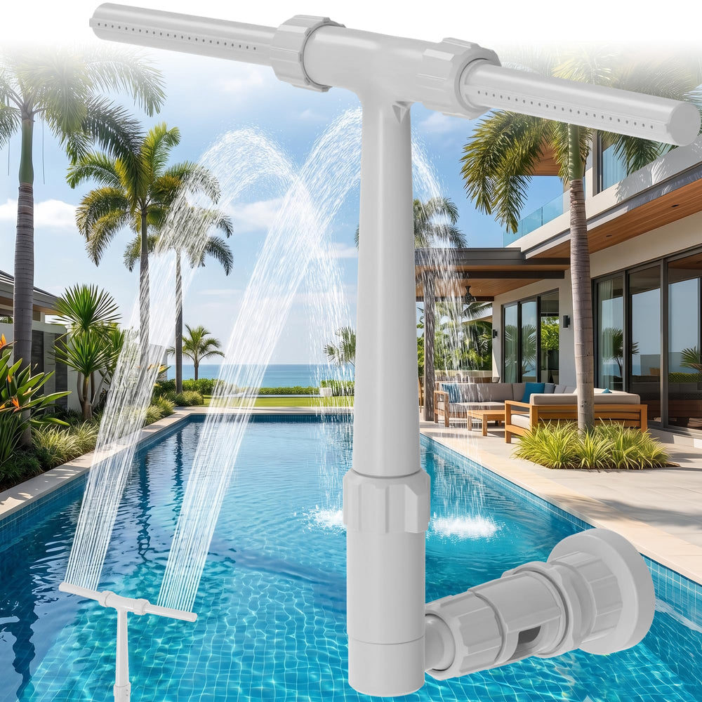 AquaJoyer Pool Fountain Dual Spray Waterfall front view