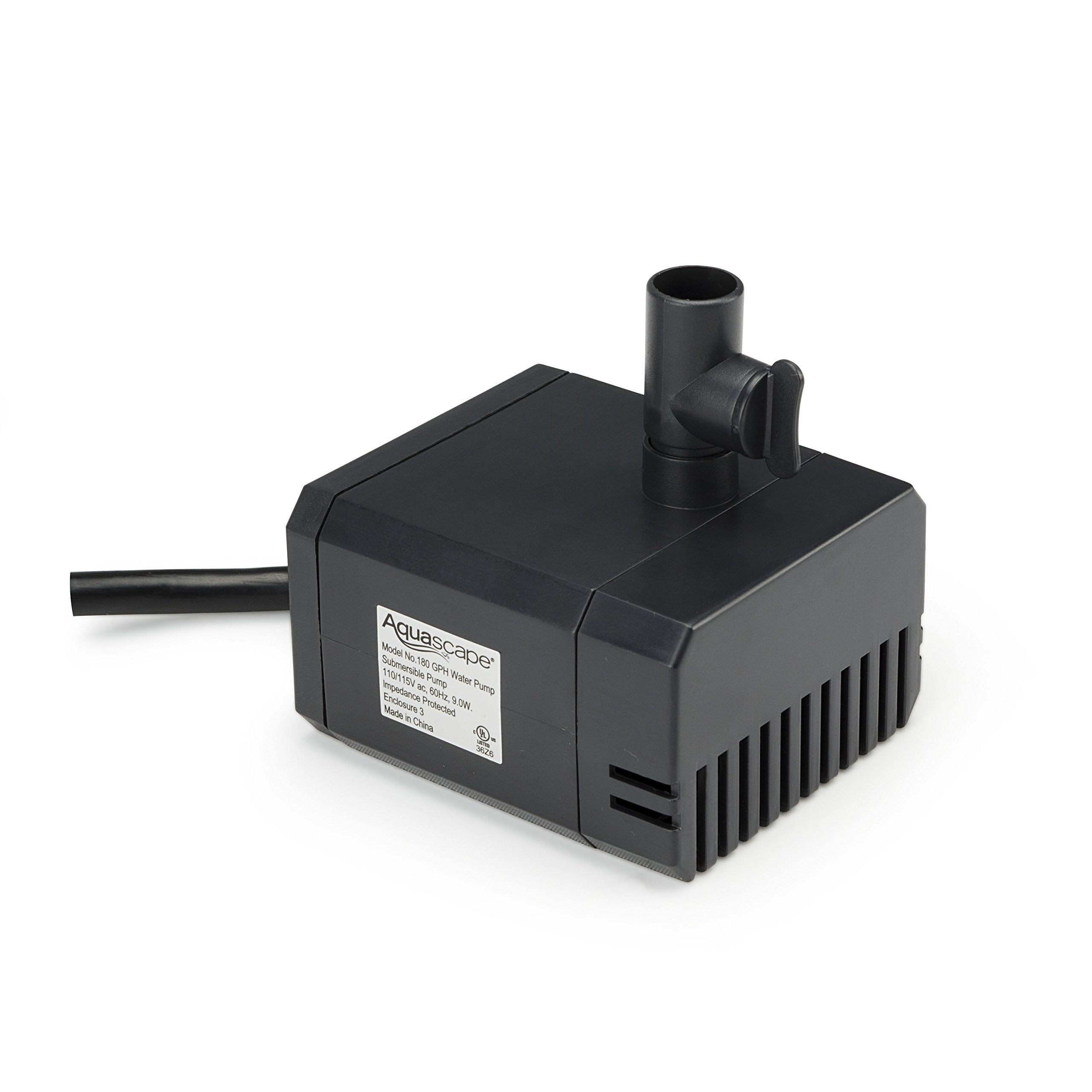 Aquascape 180 GPH water pump front view with black finish