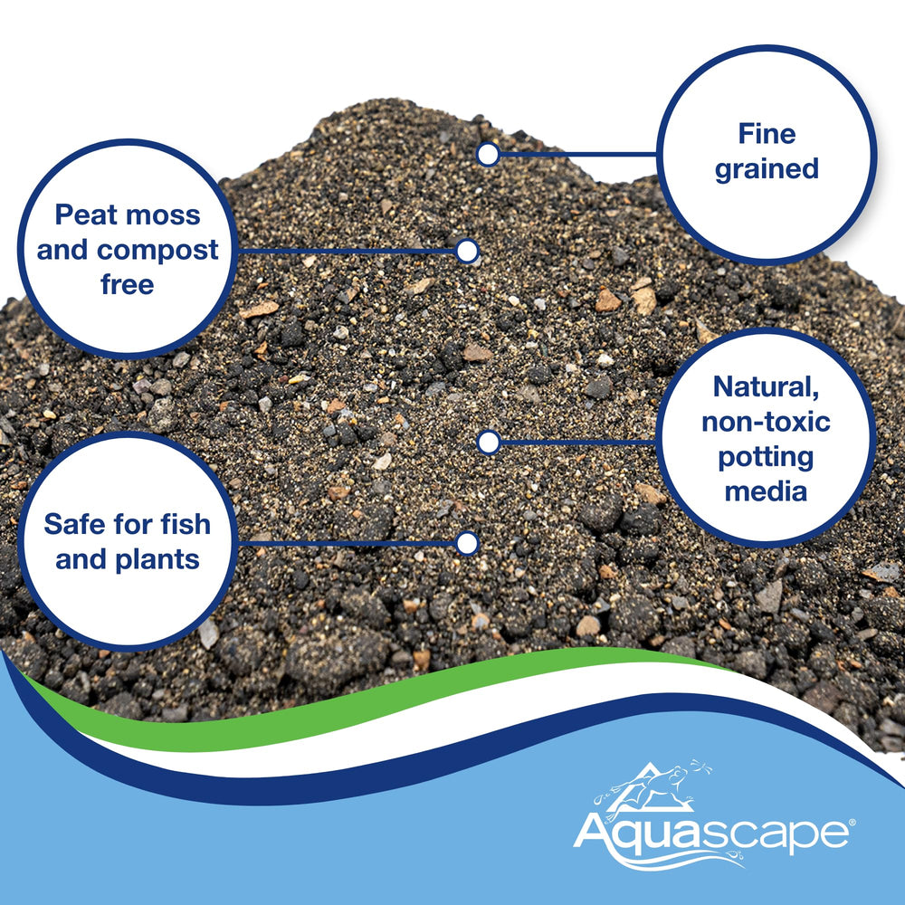 Aquascape Pond Plant Potting Media in use with water lilies