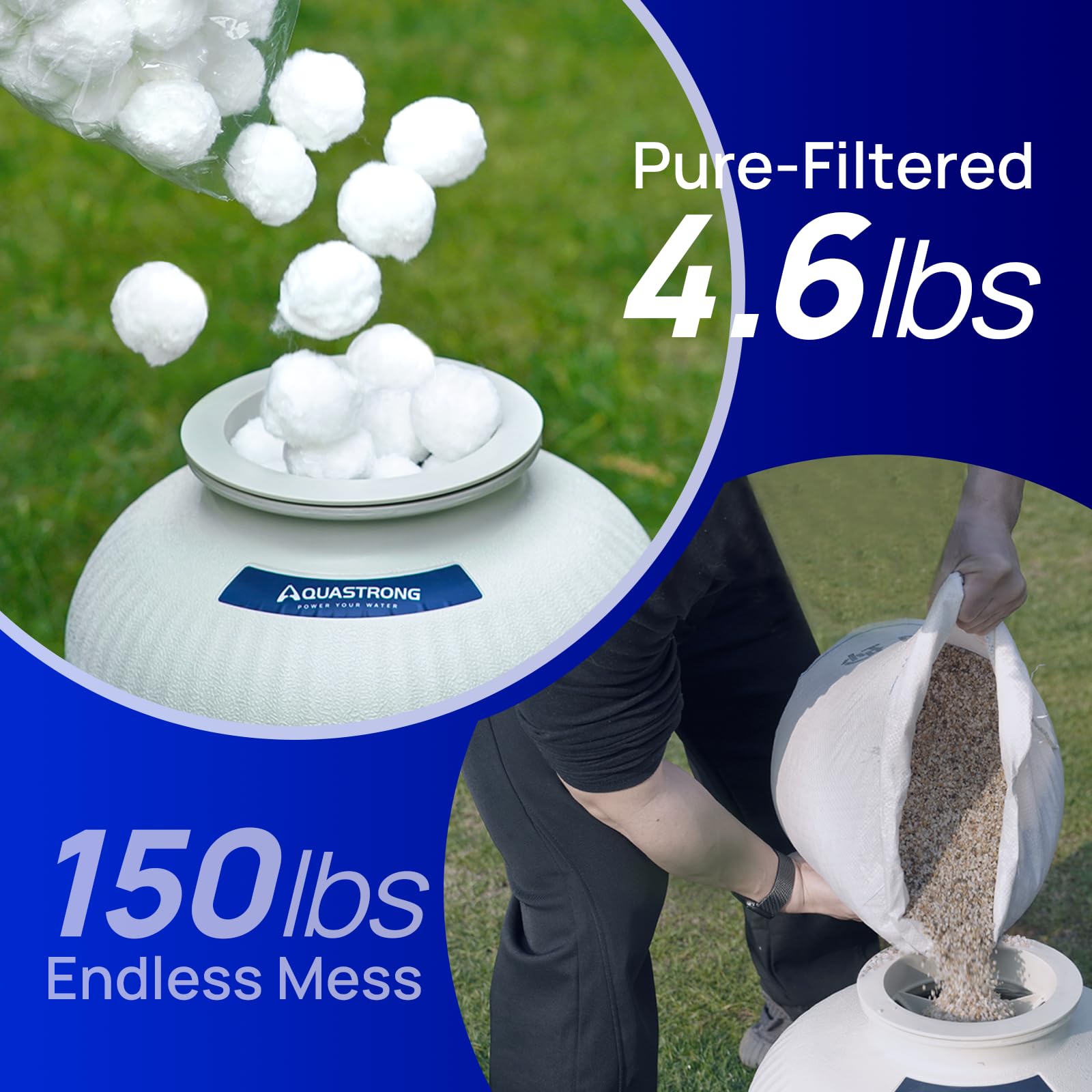 AQUASTRONG Pool Filter Balls in packaging