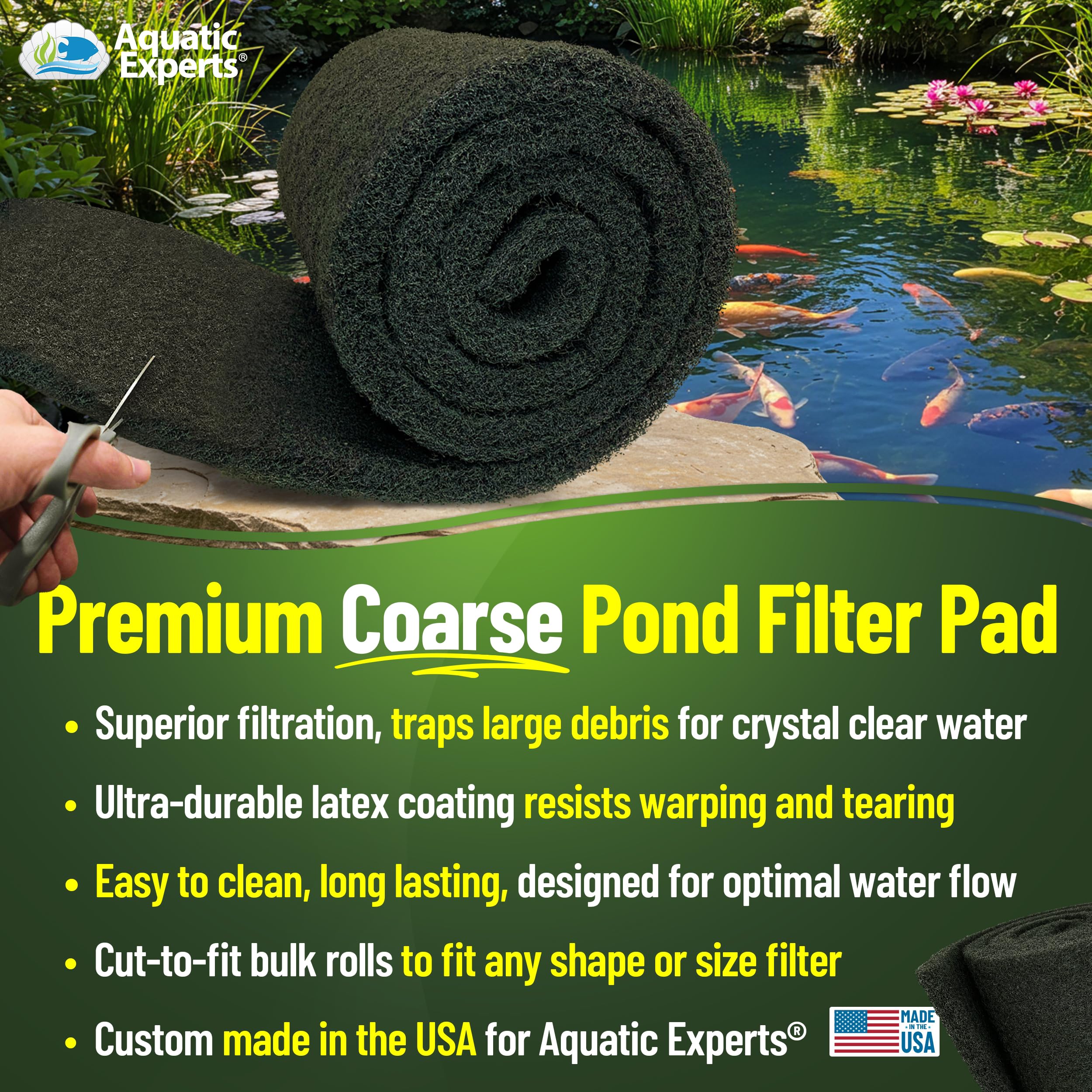 Aquatic Experts Koi Pond Filter Pad rolled up