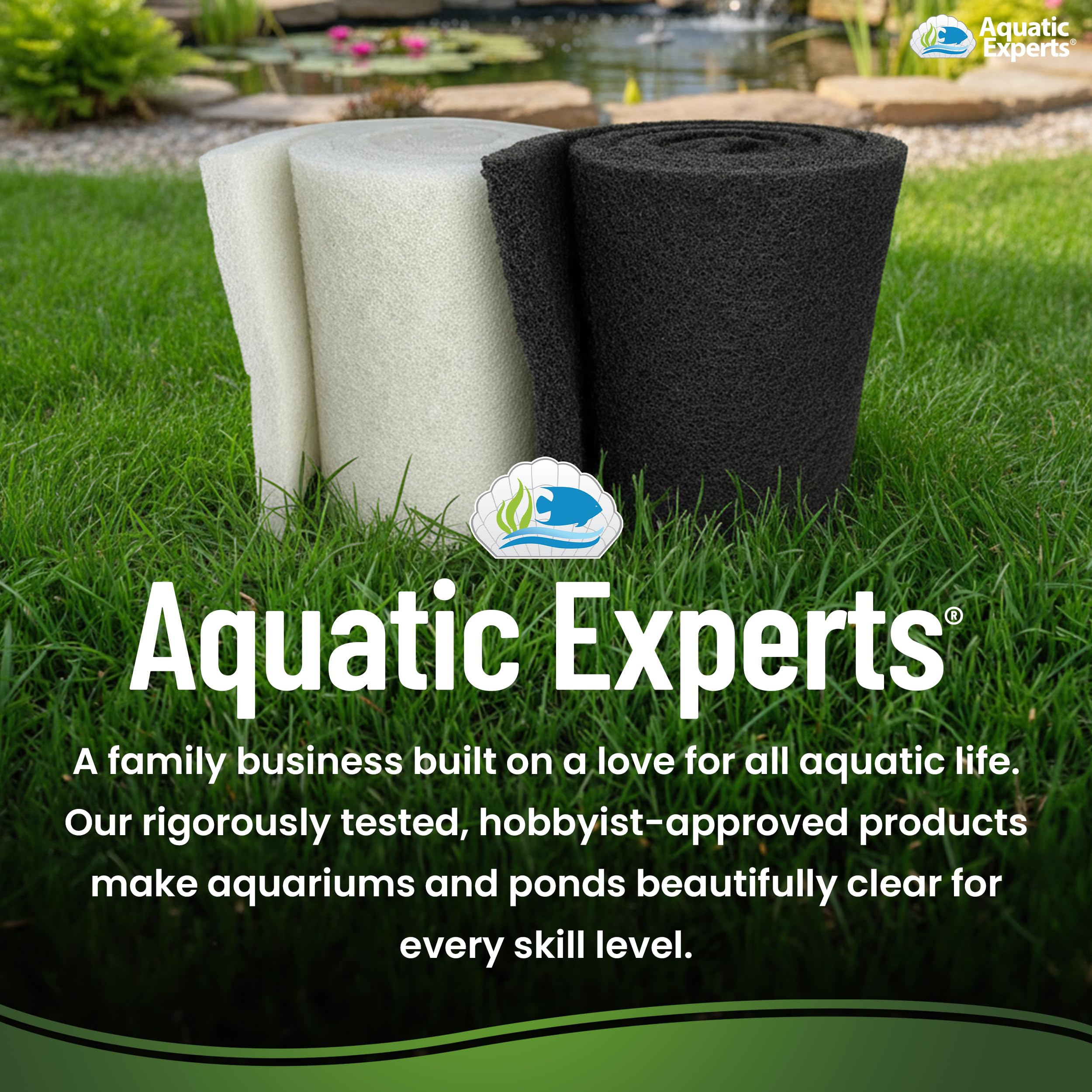 Aquatic Experts pads installed in a pond filter