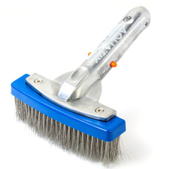 Aquatix Pro 5" Pool Brush front view with stainless steel bristles