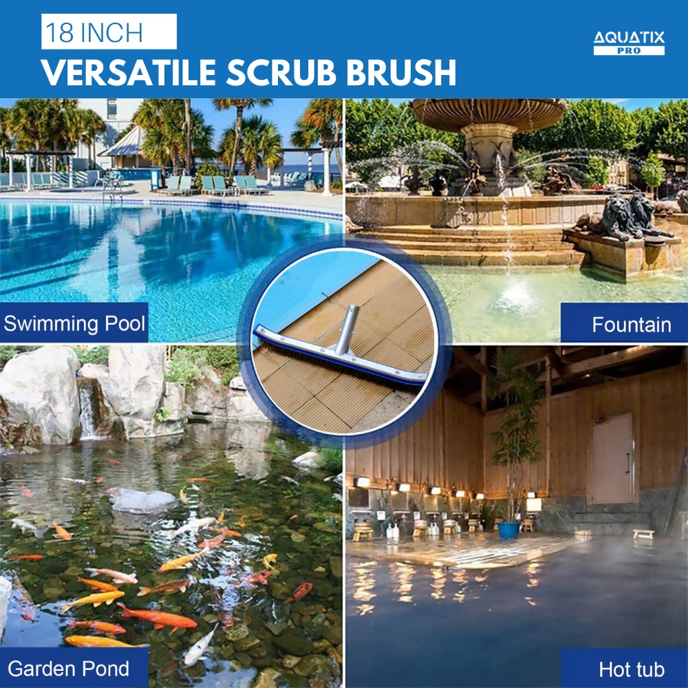 Aquatix Pro Pool Brush displayed with packaging