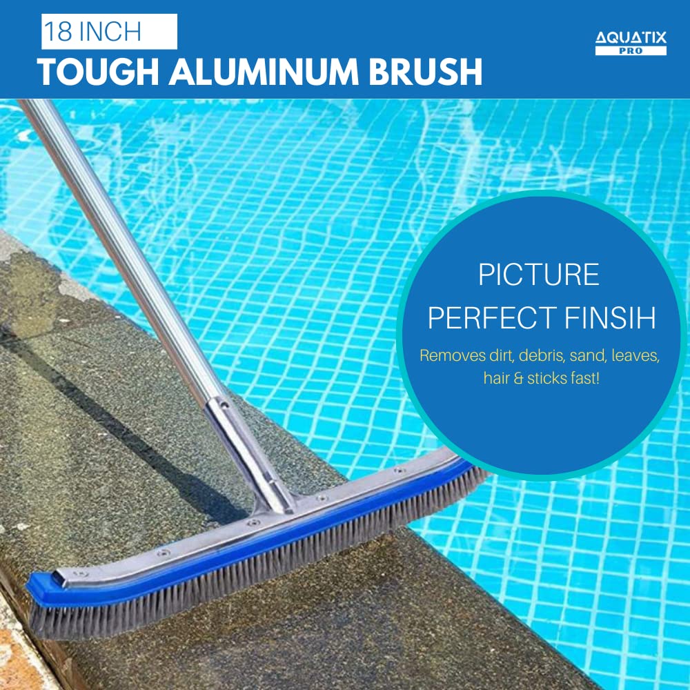 Aquatix Pro Pool Brush in use cleaning pool tiles
