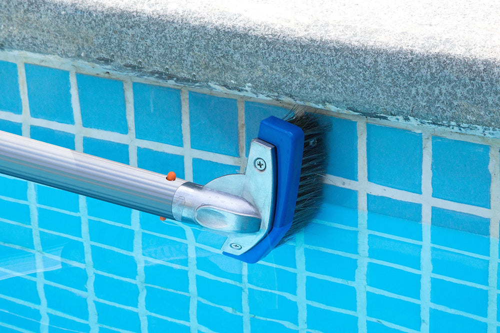 Aquatix Pro Pool Brush showing the aluminium handle