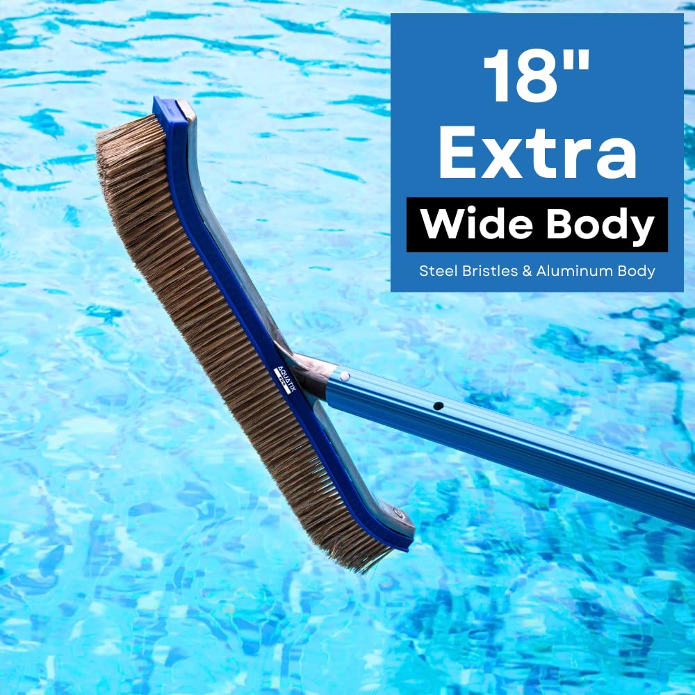 Aquatix Pro Pool Brush with handle and scraper