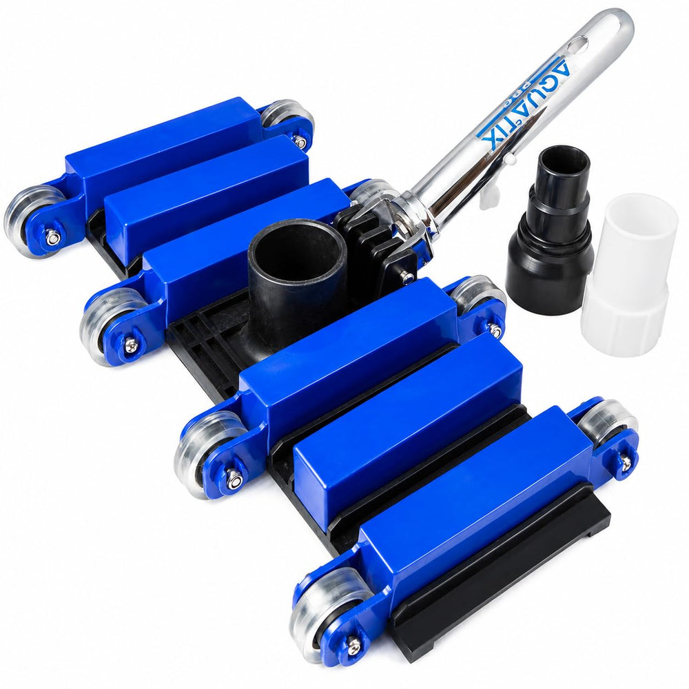 Aquatix Pro Pool Vacuum Head front view with wheels