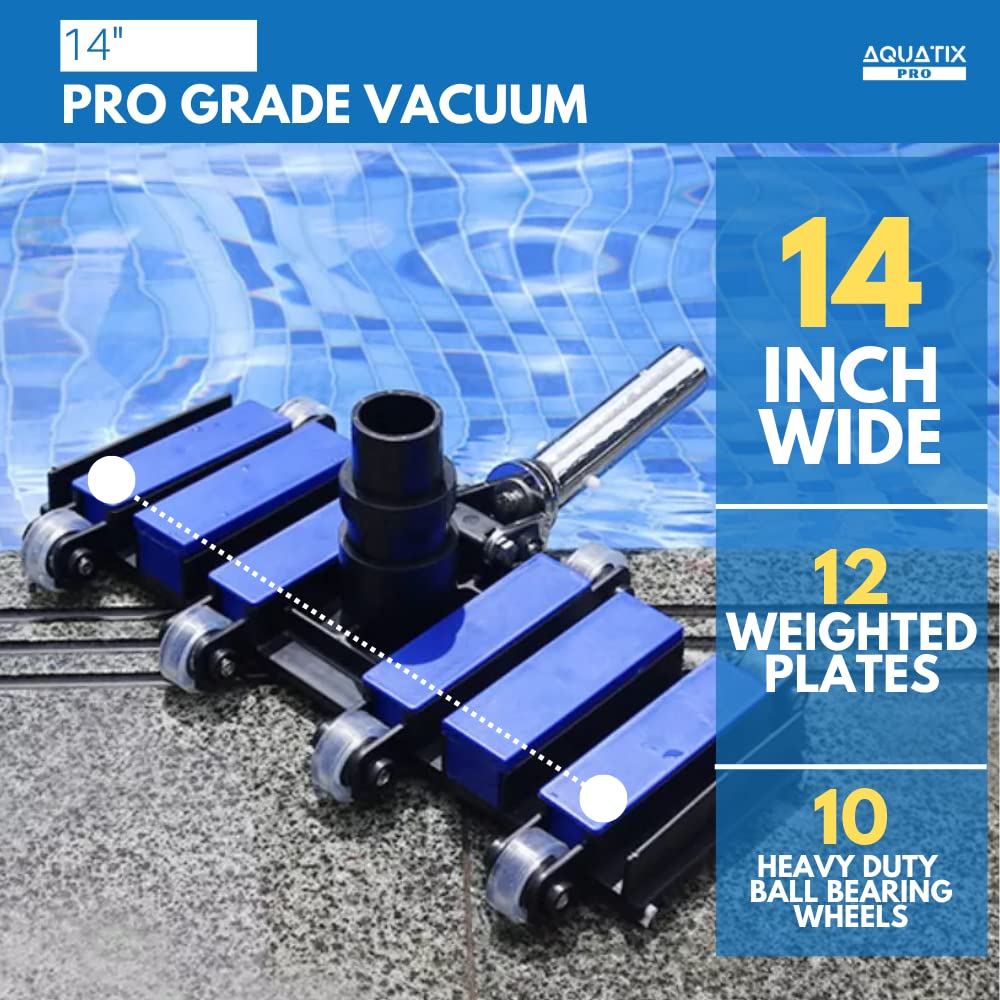 Aquatix Pro Pool Vacuum Head with aluminium handle and clips