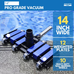 Aquatix Pro Pool Vacuum Head with aluminium handle and clips