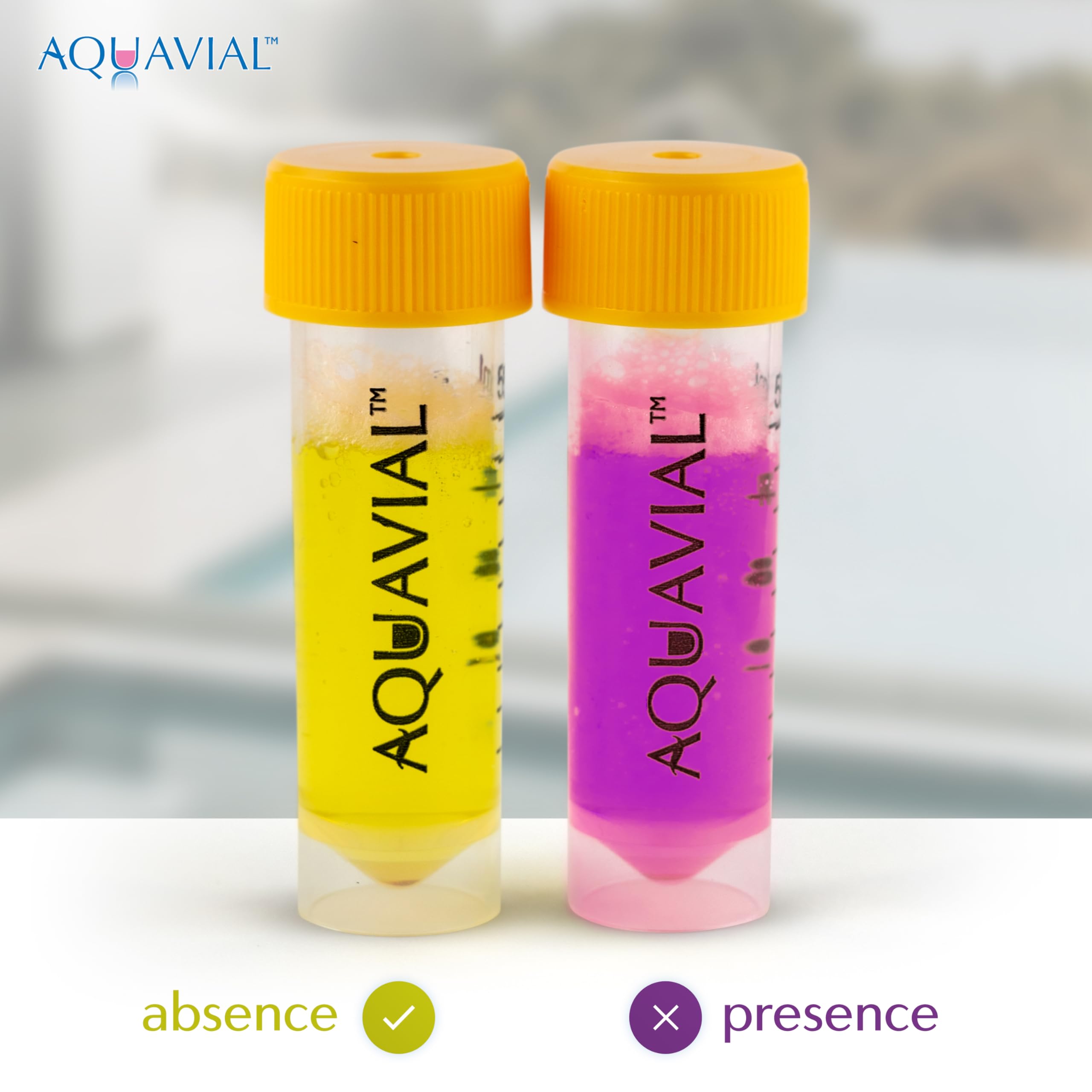 AquaVial kit on a table with water samples