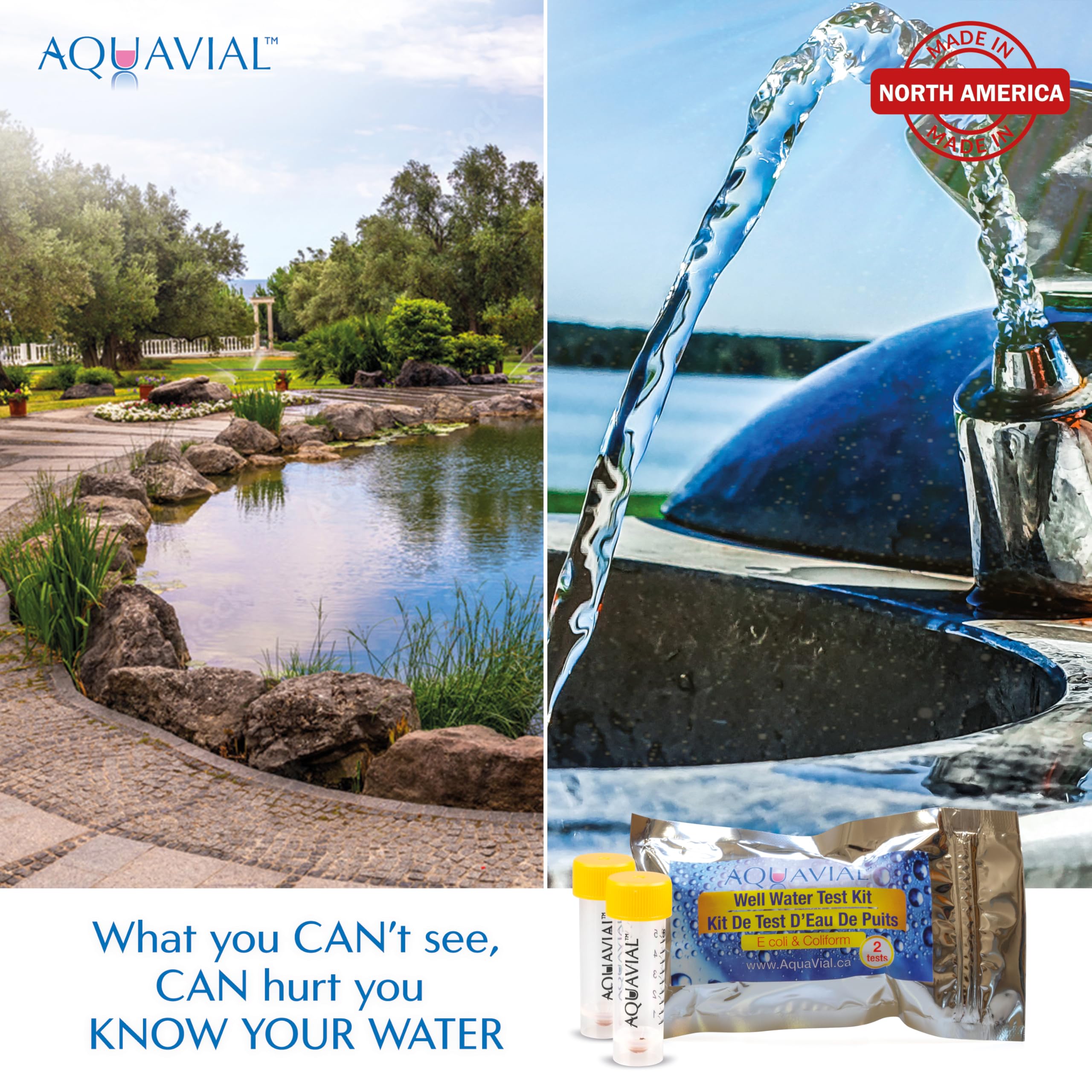 AquaVial testing kit in a garden setting