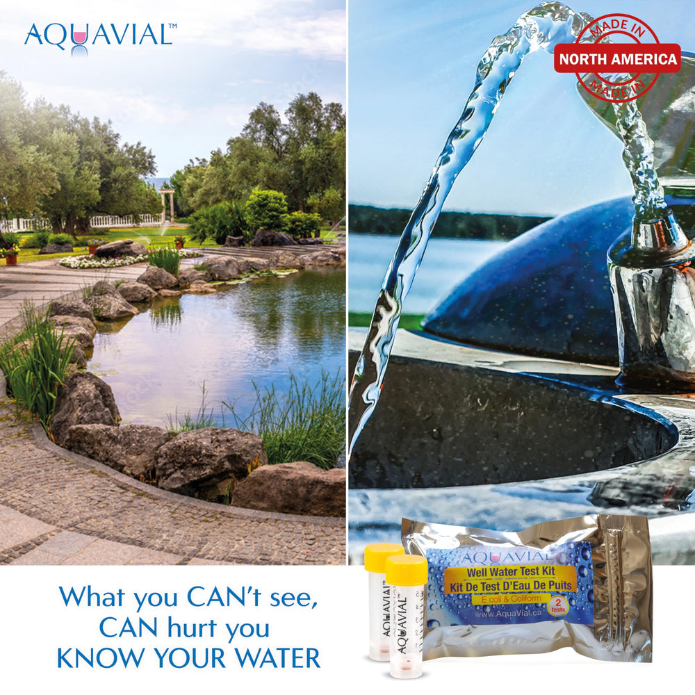 AquaVial testing kit in a garden setting