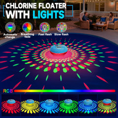 AquClor Chlorine Floater on the water surface of a pool