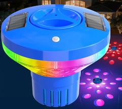 AquClor Pool Chlorine Floater front view with solar panel