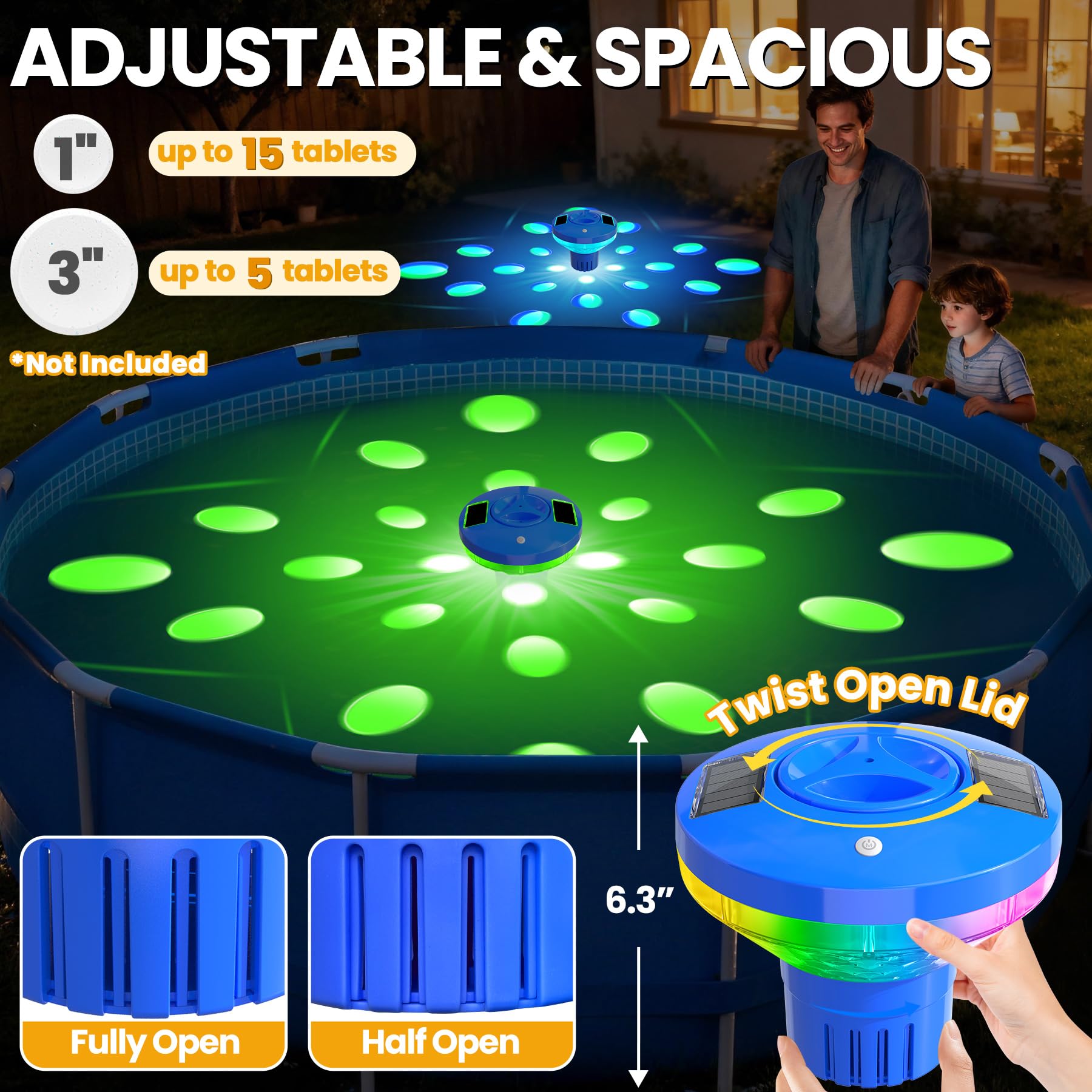 AquClor Pool Chlorine Floater in a pool during the day