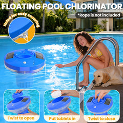 AquClor Pool Chlorine Floater with rope threading design