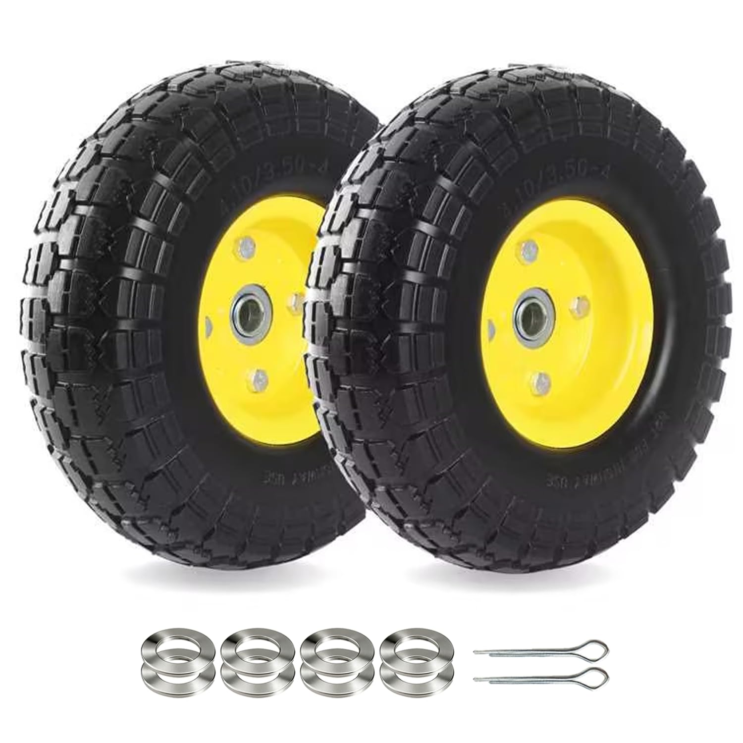 AR-PRO 10-inch solid tire and wheel assembly front view