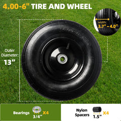 AR-PRO 13" tire and rim with ribbed tread
