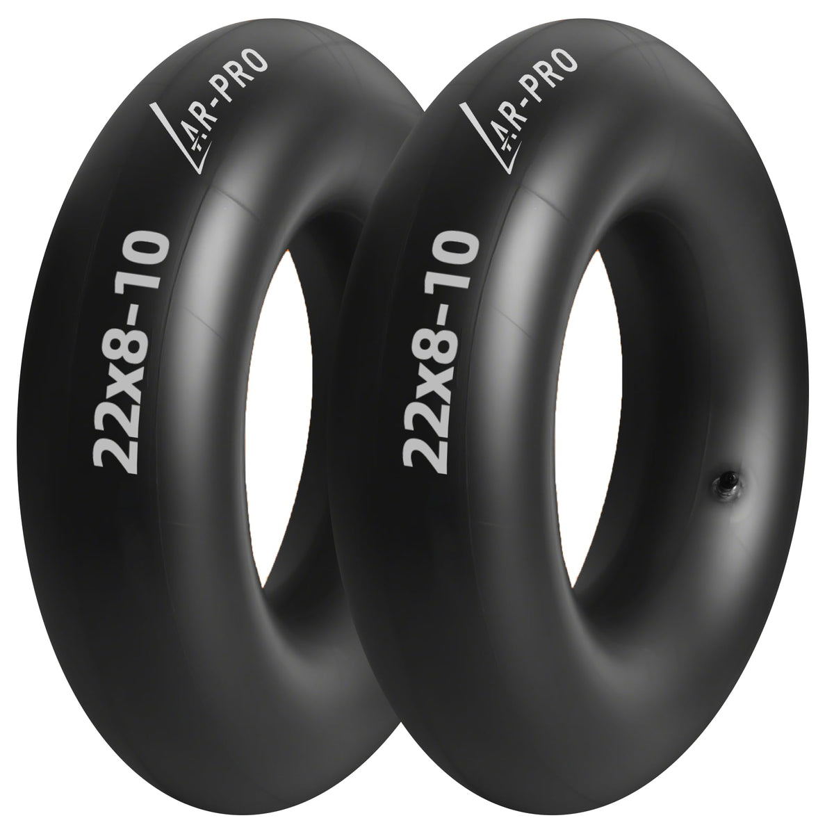 AR-PRO 22x8-10 inner tube front view with TR6 valve stem