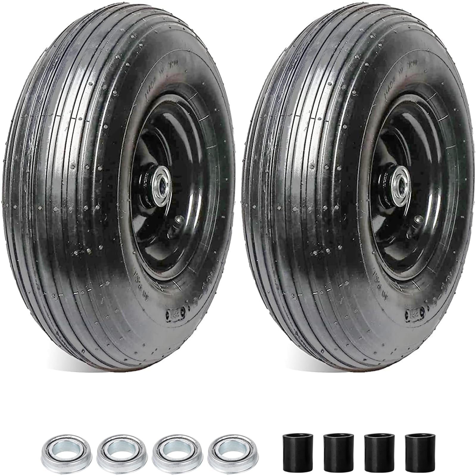 AR-PRO 4.00-6" pneumatic wheel assembly front view