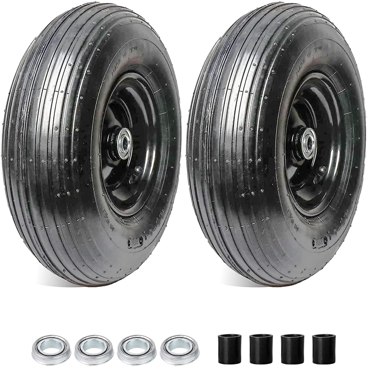 AR-PRO 4.00-6" pneumatic wheel assembly front view