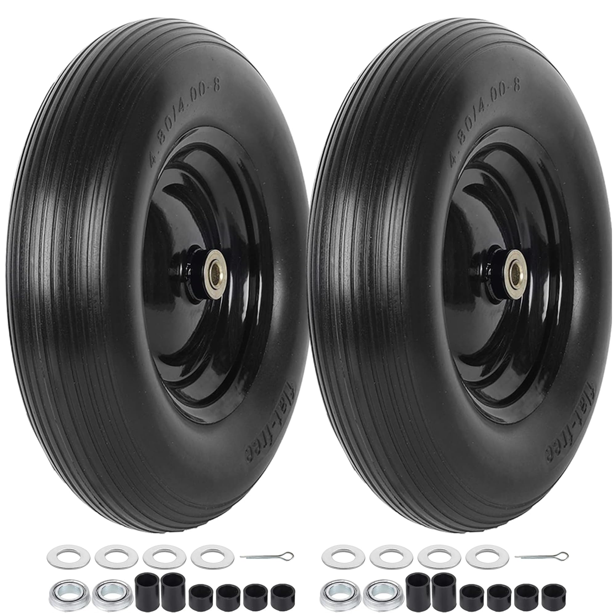 AR-PRO 4.80/4.00-8" flat free tire front view