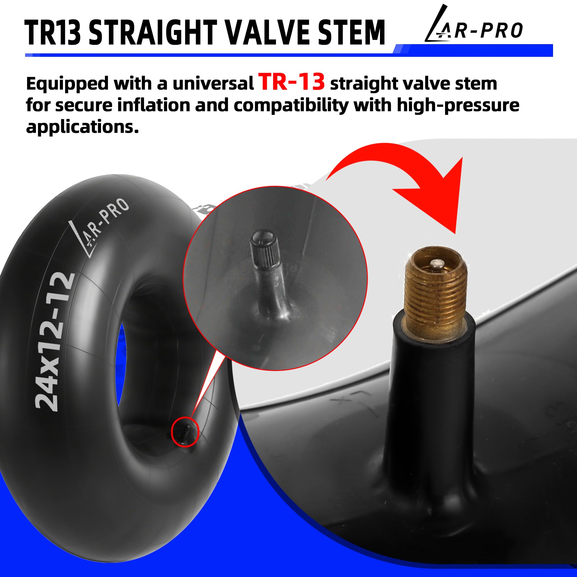 AR-PRO inner tube compatibility with various tire sizes