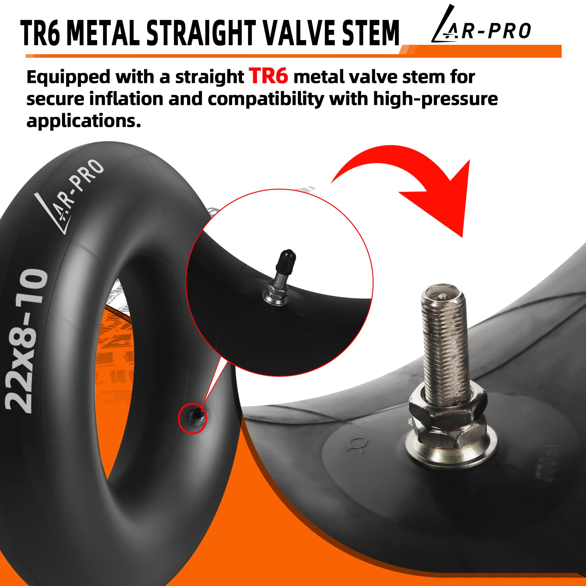 AR-PRO inner tube installed in a lawn tractor tire