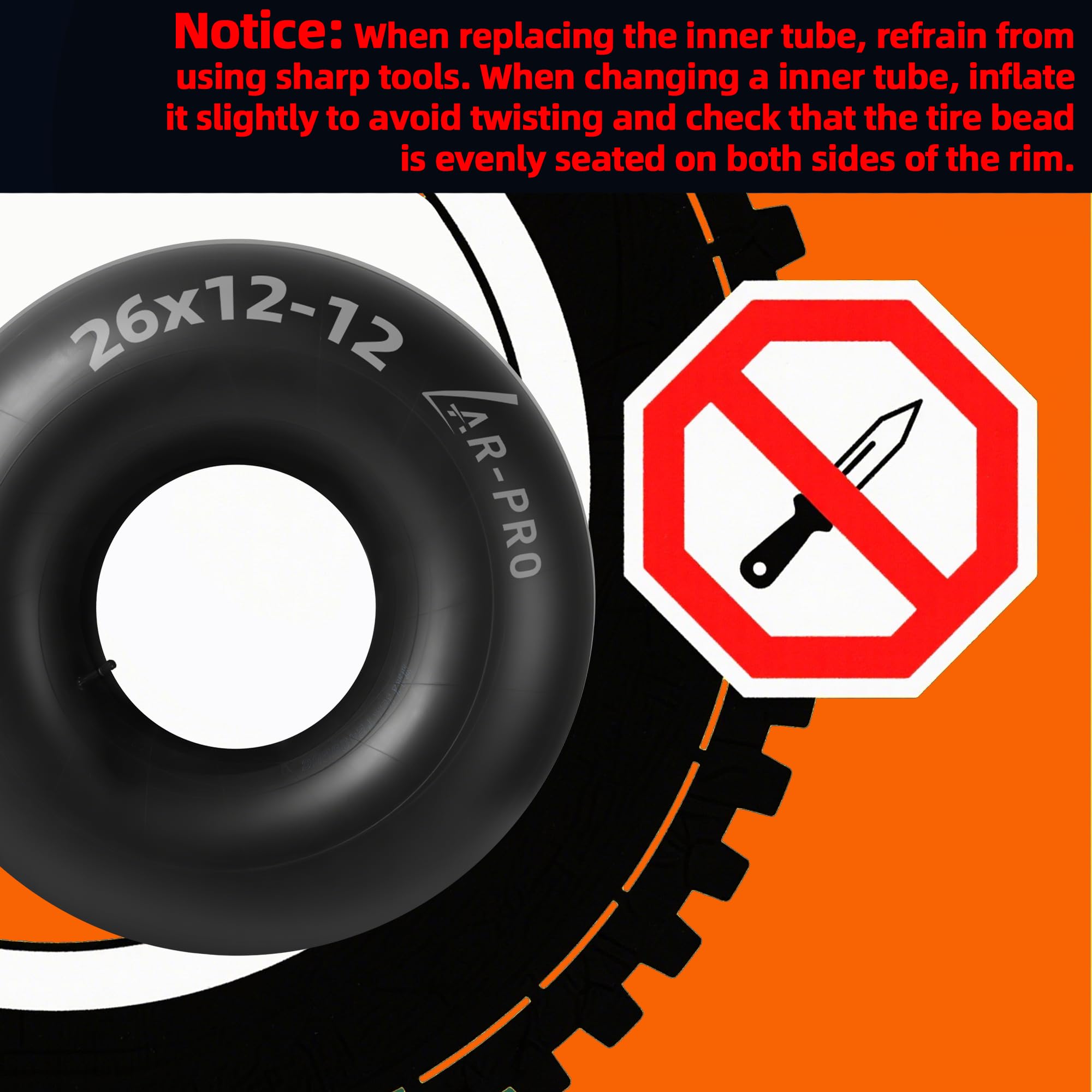 AR-PRO inner tube packaging with product details