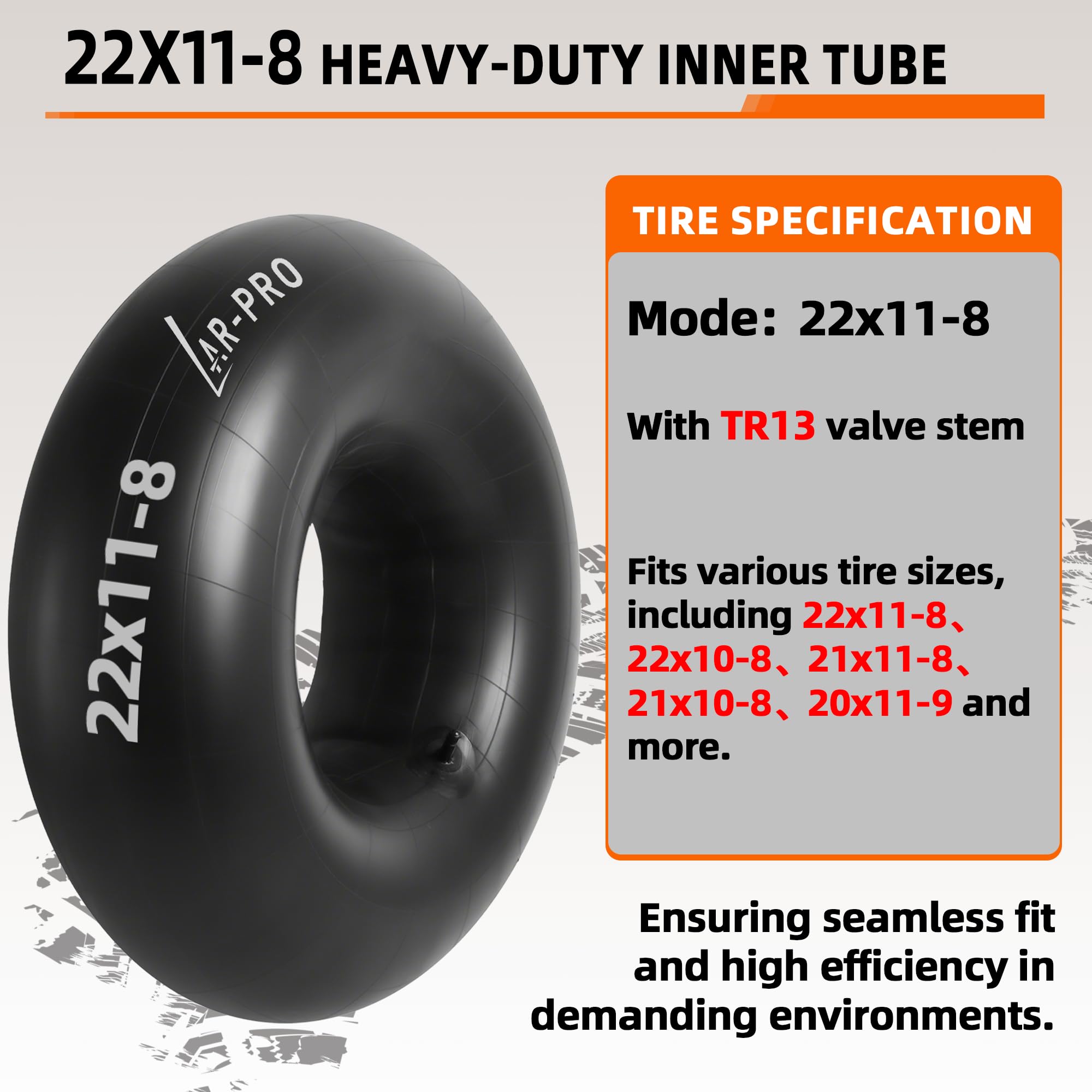 AR-PRO inner tube showing durable butyl rubber construction