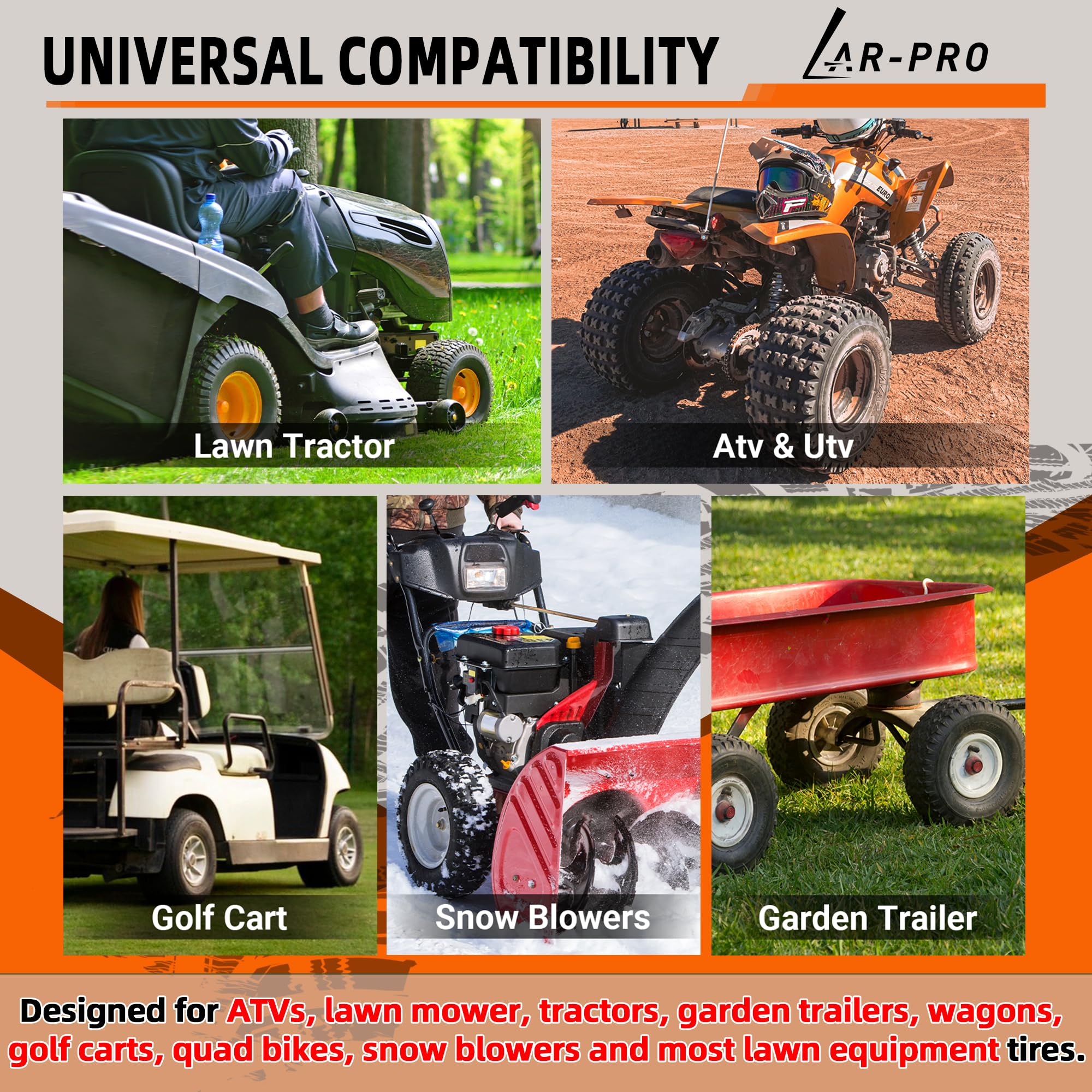 AR-PRO inner tube side view for ATV and lawn equipment