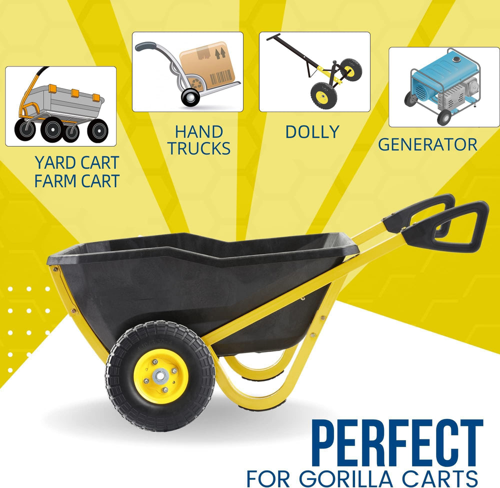 AR-PRO solid tire mounted on a wheelbarrow